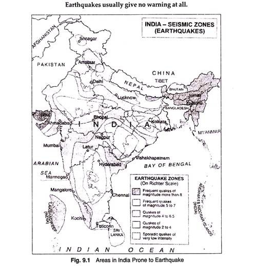 Areas in India Prone to Earthquake