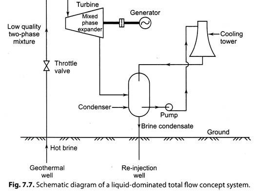 Schematic Diagram of a Liquid-Dominated Total Flow Concept System