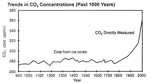 Trends in Carbon Dioxide Concentrations (Past 1000 Years)